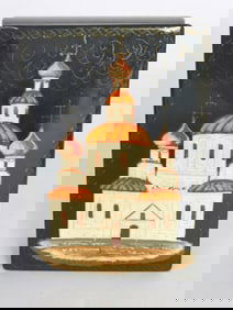 Vintage Russian Hand Painted Jewelry Box