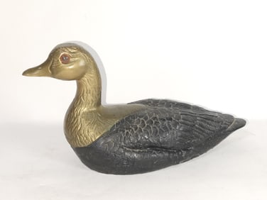 Vintage Resin Carved Duck with Brass Head