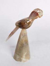 Vintage Agate Carved Parrot