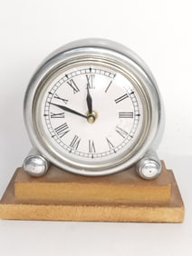 Vintage Stainless Steel Table Clock