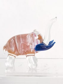 Art Glass Multicolor Elephant