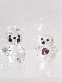 Two Swarovski Style Crystal Figurines