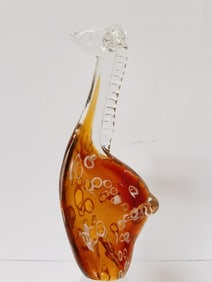 Vintage Murano Italy Amber Glass Giraffe