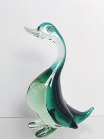 Vintage Murano Italy Sommerso Glass Duck