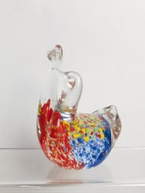 Vintage Murano Italy Splatter Glass Ducks