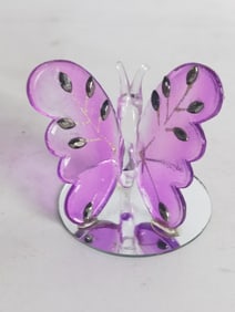 Vintage Pink Art Glass Butterfly Decor