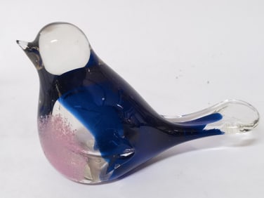 Vintage Murano Italy Pink/Blue Glass Bird