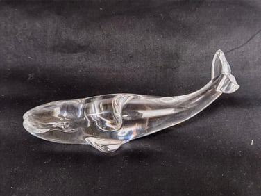 Vintage Baccarat France Crystal Whale