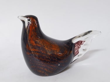 Vintage Murano Italy Amber Glass Bird