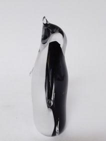 Vintage Murano Italy Black/White Glass Penguin