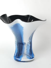 Vintage Freeform Purple Glass Vase