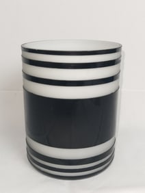 Black Cased Milk Glass Cylinder Vase