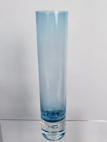 Vintage Murano Italy Blue Round Glass Vase