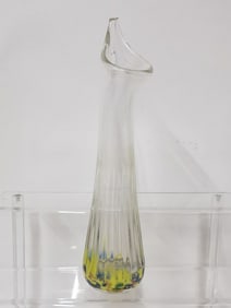 Art Glass Ribbed Vase