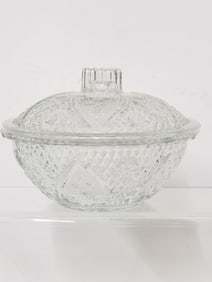 Vintage Glass Covered Bowl