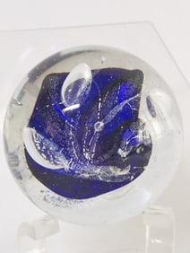 1994 CA Blue/White Art Glass Paperweight