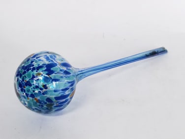 Vintage Blue Splatter Art Glass Watering Globe