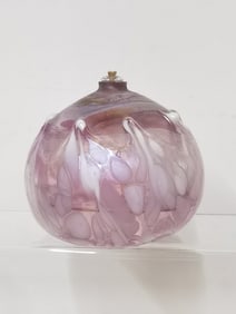 Vintage Pink Splatter Glass Fuse Lamp