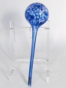 Vintage Blue Splatter Glass Watering Globe
