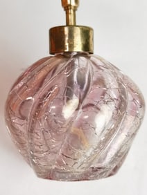 Vintage Pink Crackle Glass Perfume Atomizer