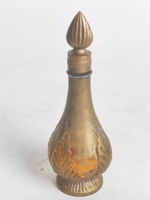 Antique Gold Art Glass Perfume Bottle