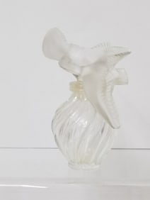 Vintage Clear Ribbed Glass Perfume Bottle