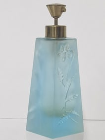 IW Rice Blue Frosted Glass Perfume Bottle