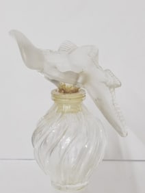 Vintage Clear Ribbed Glass Perfume Bottle