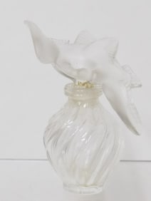 Vintage Clear Ribbed Glass Perfume Bottle