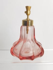 Vintage Art Deco Pink Glass Perfume Bottle