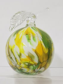 Vintage Murano Italy Green/Yellow/White Glass Appl