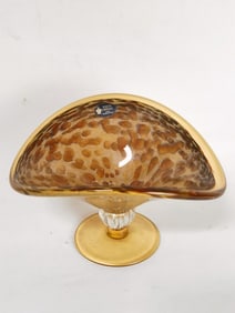 Vintage Italian White Cristal Tortoise Shell Glass