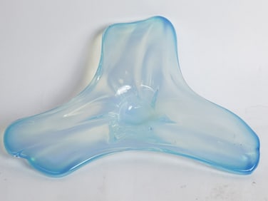 Vintage Murano Italy Art Glass Triangle Bowl