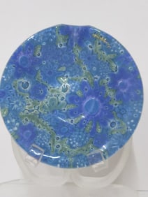 Vintage Higgins Blue/Green Art Glass Plate