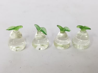 (4) Vintage Glass Pears