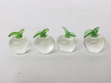 (4) Vintage Glass Apples
