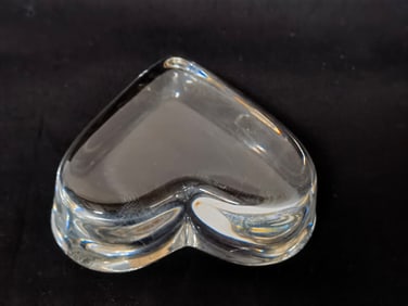 Vintage Baccarat France Crystal Heart Paperweight