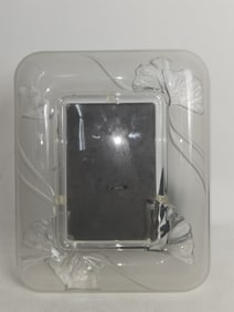 Vintage Floral Art Glass Photo Frame