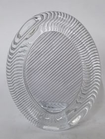 Vintage Mikasa Clear Ribbed Glass Oval Photo Frame