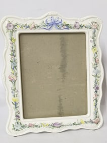 Vintage Porcelain Floral Garland Photo Frame