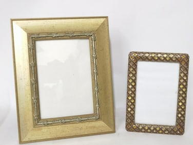 Two Gold-Color Photo Frames