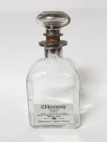 Vintage Hennessy Silver Overlay Stopper Bottle
