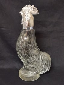 Vintage Ronnieth Glass Rooster Decanter