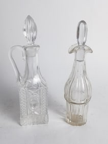 (2) Vintage Glass Whiskey Decanters