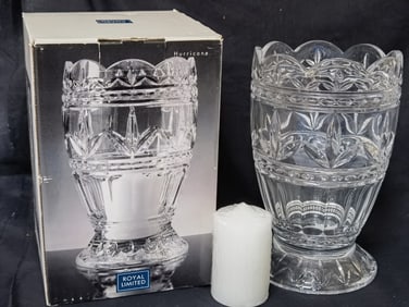 Vintage Royal Limited "Hurricane" Crystal Candle H