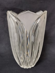 Vintage Frosted and Etched Crystal Vase