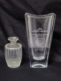 (2) Vintage Crystal Vases