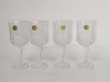 (4) Cristal d'Arques Lead Crystal Wine Glasses
