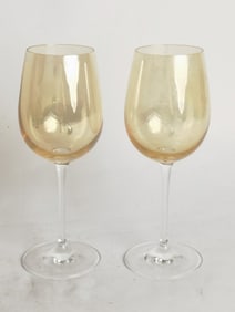 (2) Vintage Amber Champagne Glasses