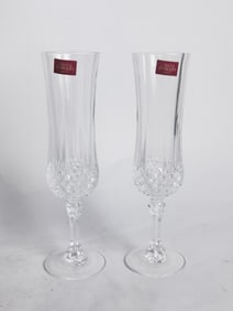 (2) Cristal d'Arques Crystal Champagne Flutes